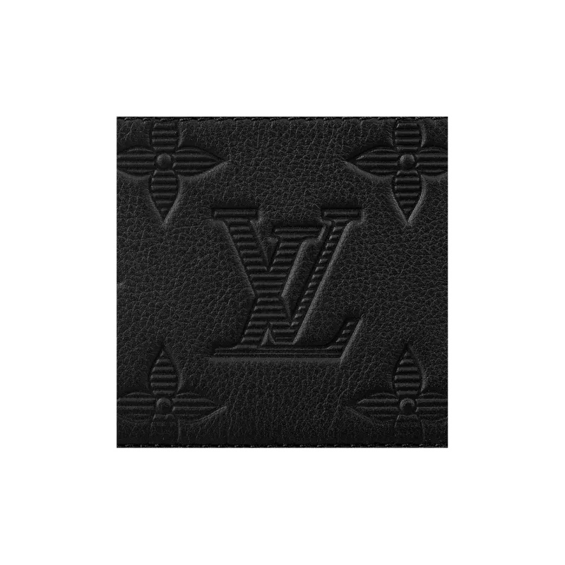 LOUIS VUITTON COIN Cow Leather Card Holder Regular Men's Black-4