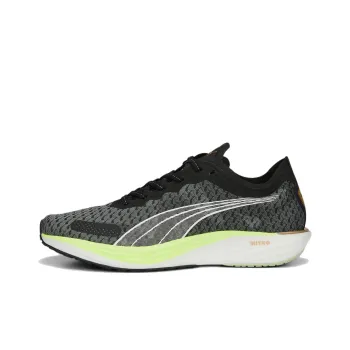 PUMA Liberate Nitro Anti Slip Wear Resistant Low Top Running Shoes Women's Black Green White