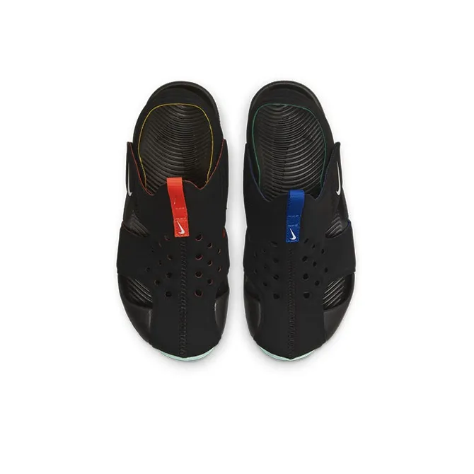 Nike Sunray Protect 2 Breathable Children's Sandals Black Green Children Aged 3 7 Years Old-2