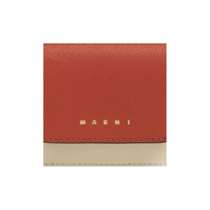 MARNI Logo Printed Tri-Fold Saffiano Wallet-5