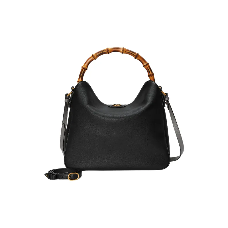 GUCCI Diana Leather Crossbody Bag Shoulder Bag Large Size Women's Black-1