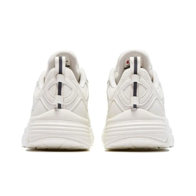 QIAODAN Abrasion Resistant Breathable Low Top Running Shoes Women's White Gold-3