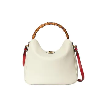GUCCI Diana Leather Portable Crossbody Bag Shoulder Bag Medium Size Women's White