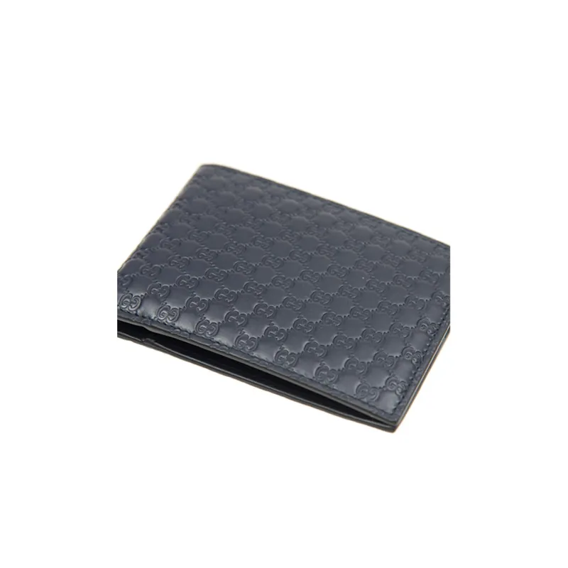 GUCCI Cow Leather Wallet Men's Blue/Navy Blue-4