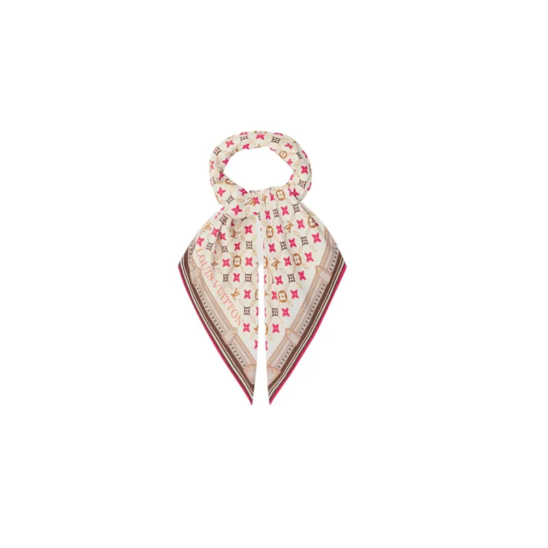 LOUIS VUITTON Silk Scarves Women's Brown-1
