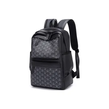 Slazenger Soft Leather Backpack Regular Unisex Pattern Black