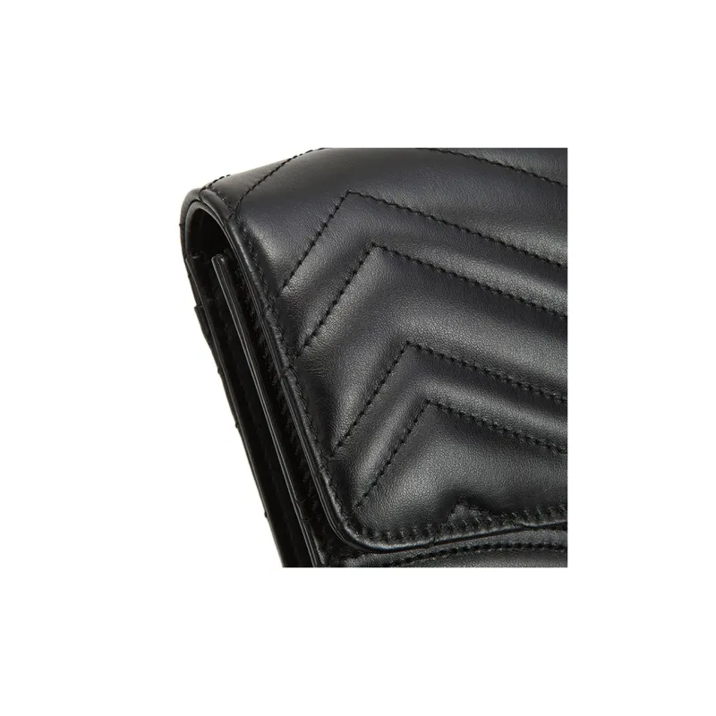 GUCCI GG Marmont Quilting Leather Clutch Regular Women's Black-4