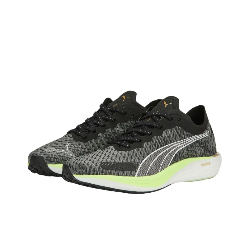 PUMA Liberate Nitro Anti Slip Wear Resistant Low Top Running Shoes Women's Black Green White-2