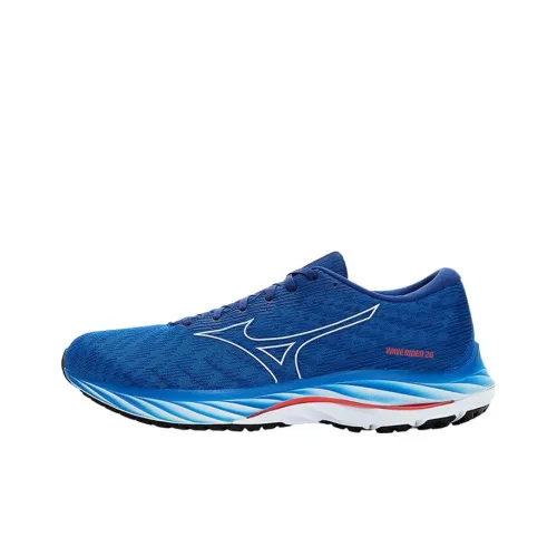 Mizuno Wave Rider 26 Running Shoes Men Low-Top White/Blue