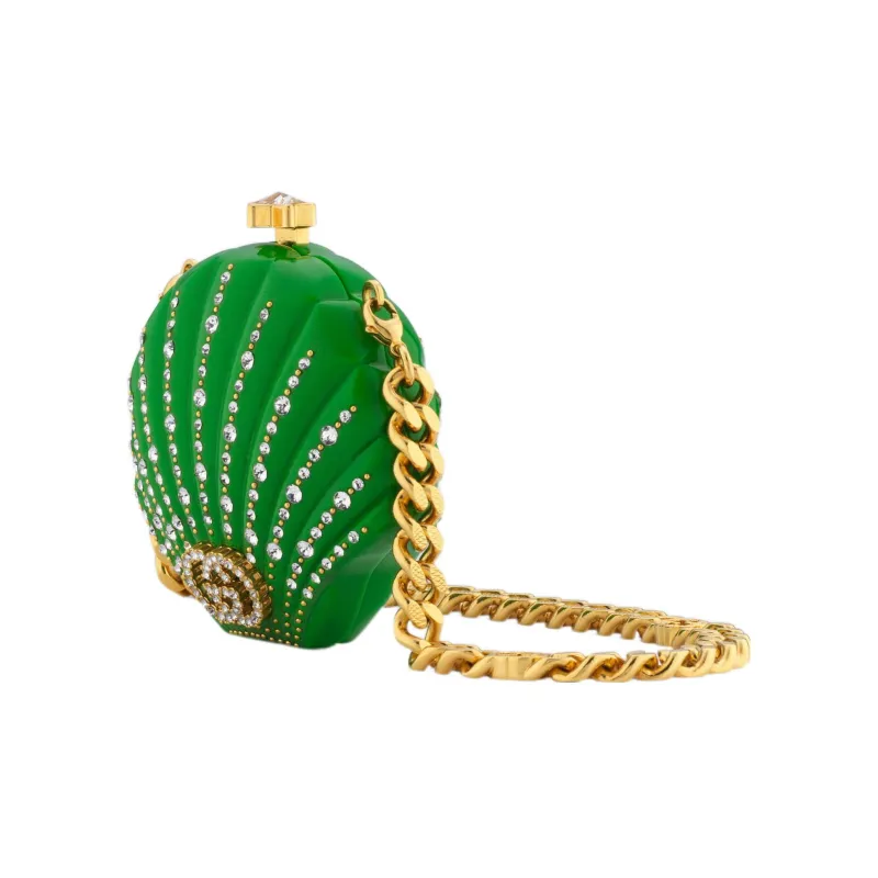 GUCCI Resin Eveningwear One Shoulder Crossbody Clutch Regular Women's Green-1