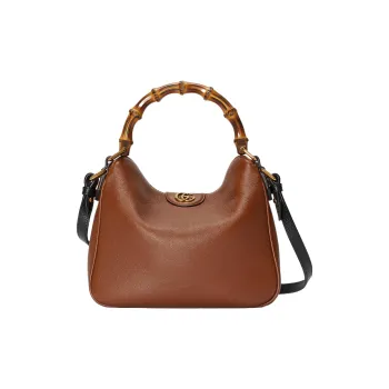 GUCCI Diana Leather Portable Crossbody Bag, Shoulder Bag Small Size Women's Brown