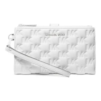 MICHAEL KORS Jet Set Leather Coin Purse Mahjong Bag Clutch Small Size Women's White