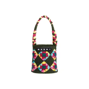 MARNI Wool Basket Bag Handbag Small Size Women's Forest Green