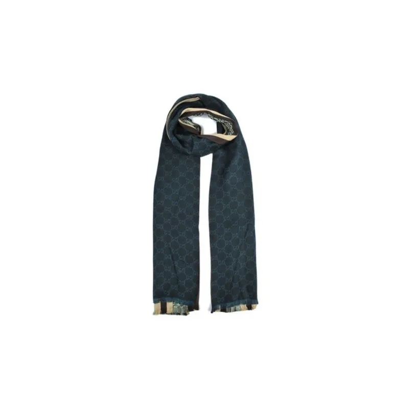 GUCCI Knit Scarves Men Dark Blue-4