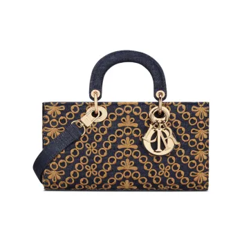 DIOR Lady D-JOY Saint Germain Denim Dior Bag Shoulder Bag Crossbody Bag Handbag Women's Dark Blue