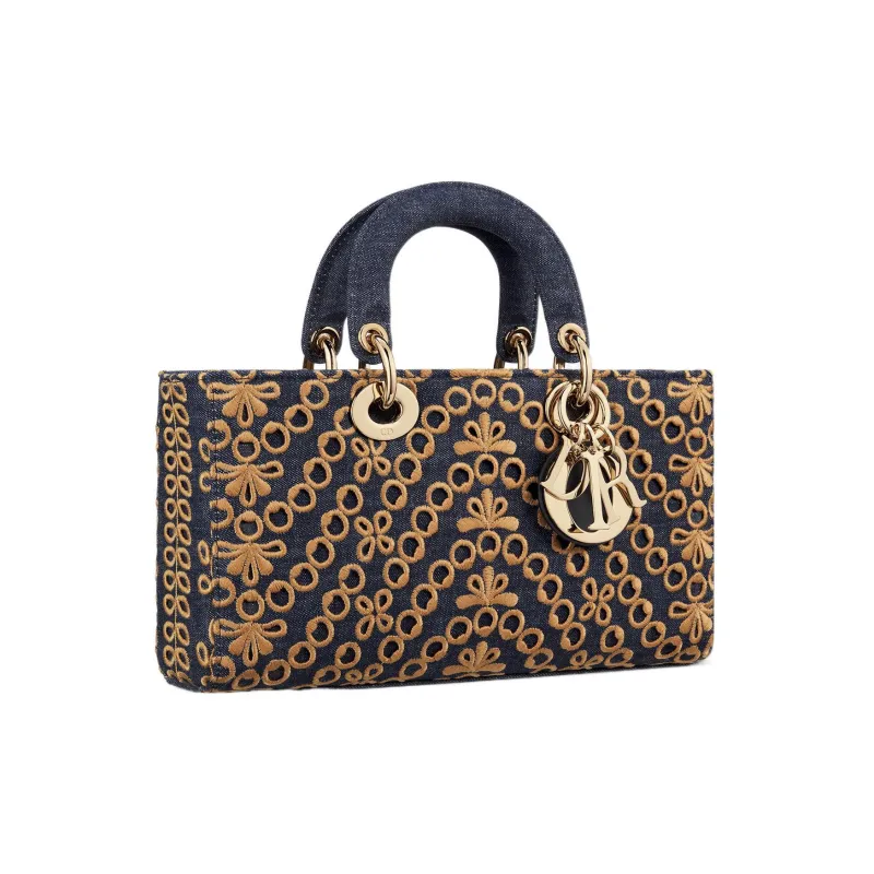 DIOR Lady D-JOY Saint Germain Denim Dior Bag Shoulder Bag Crossbody Bag Handbag Women's Dark Blue-1
