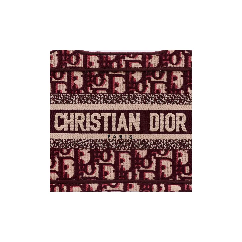 DIOR BookTote Canvas Tote Bag Shopping Bag Handbag Mini Women's Burgundy-4