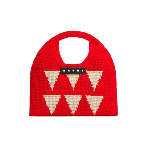 MARNI Wool Basket Bag Handbag Women's Red