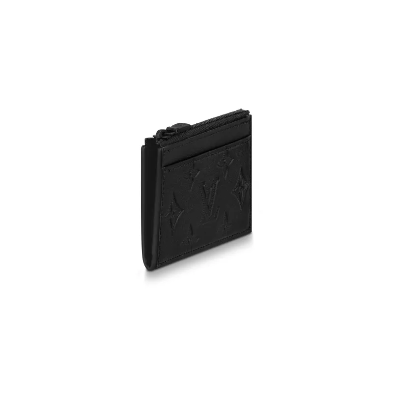 LOUIS VUITTON COIN Cow Leather Card Holder Regular Men's Black-1