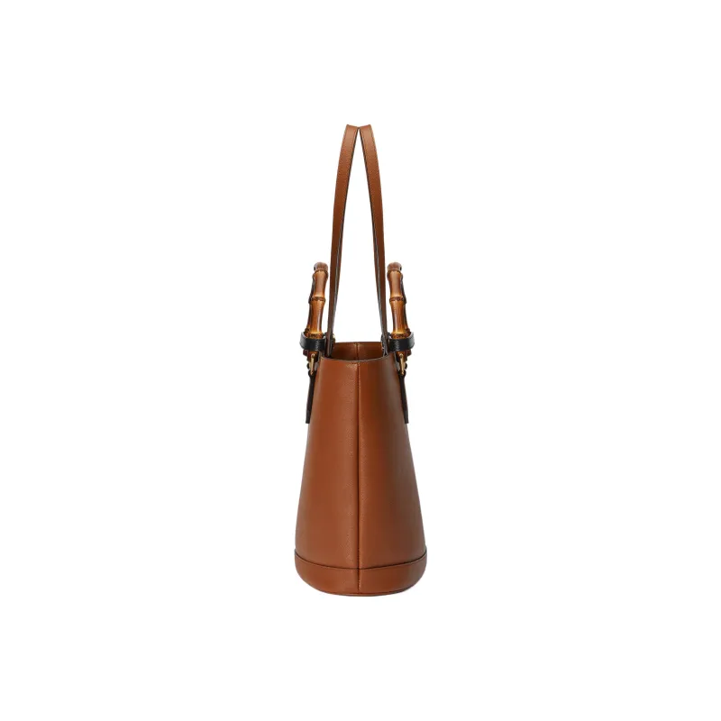 GUCCI Diana Leather Tote Bag Shopping Bag Shoulder Bag Handbag Medium Size Women's Brown-3