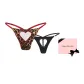 Black+Leopard Print Heart Cut-Out Thong Gift Box