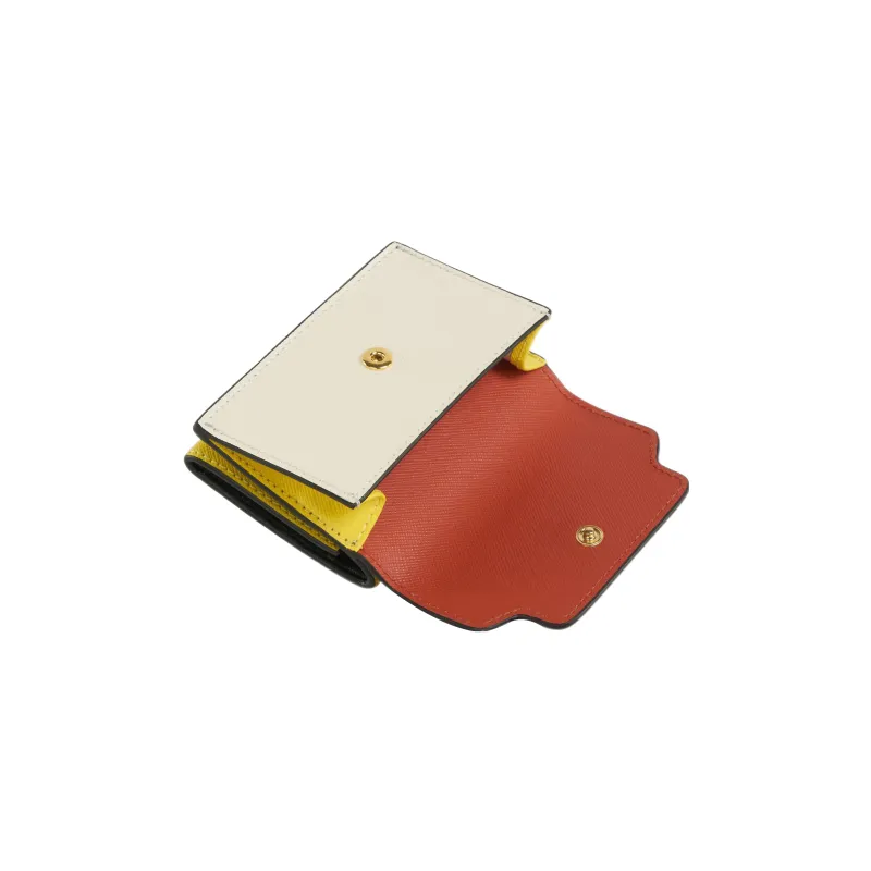MARNI Logo Printed Tri-Fold Saffiano Wallet-3
