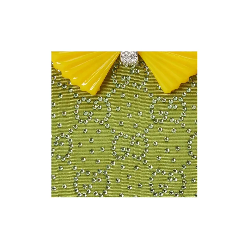 GUCCI Resin Glass Fabric Single One Shoulder Crossbody Clutches Women's Green-7