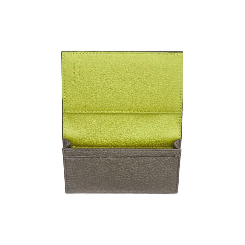 FENDI Leather Card Holder Card Holder Card Holder Men's Gray-2
