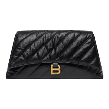 Balenciaga Clutch Crush Large Quilted Black