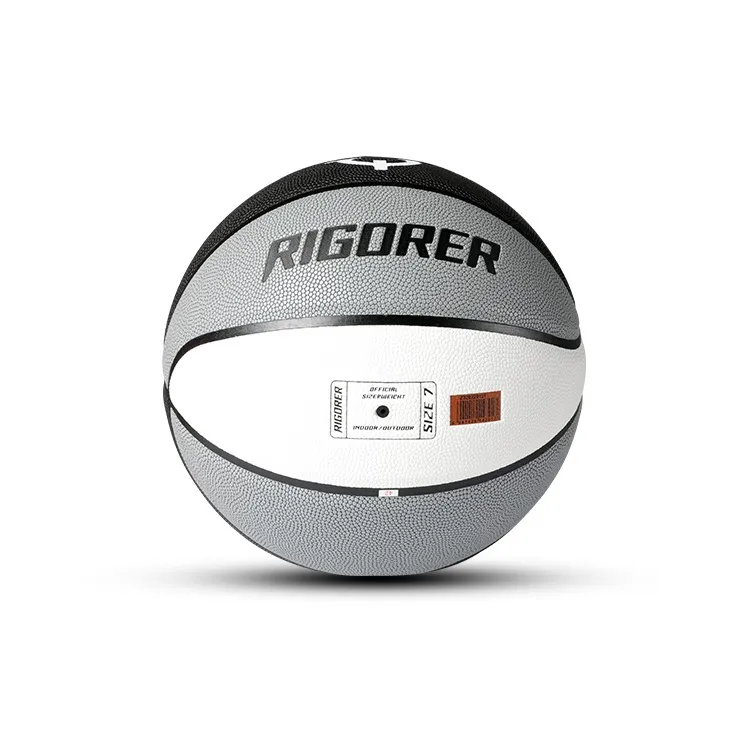 RIGORER PU Basketball Black White Gray Size 7 Training Unisex-4