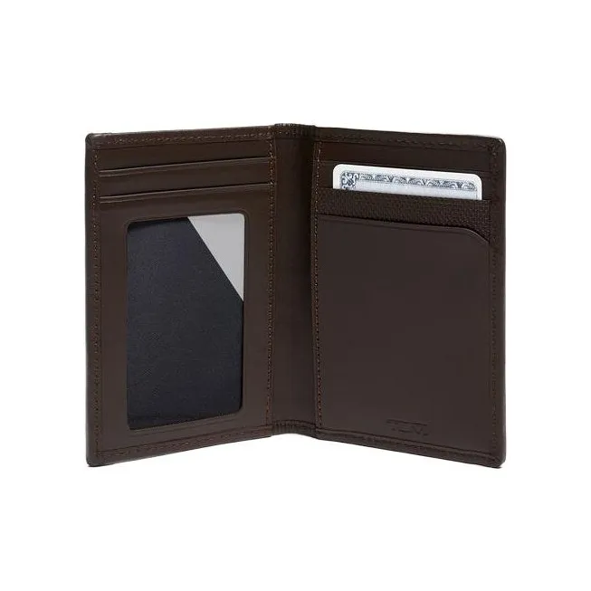 TUMI Fabric Cow Leather Patchwork Coin Purse Key Pouch Card Holder Men's Brown-3