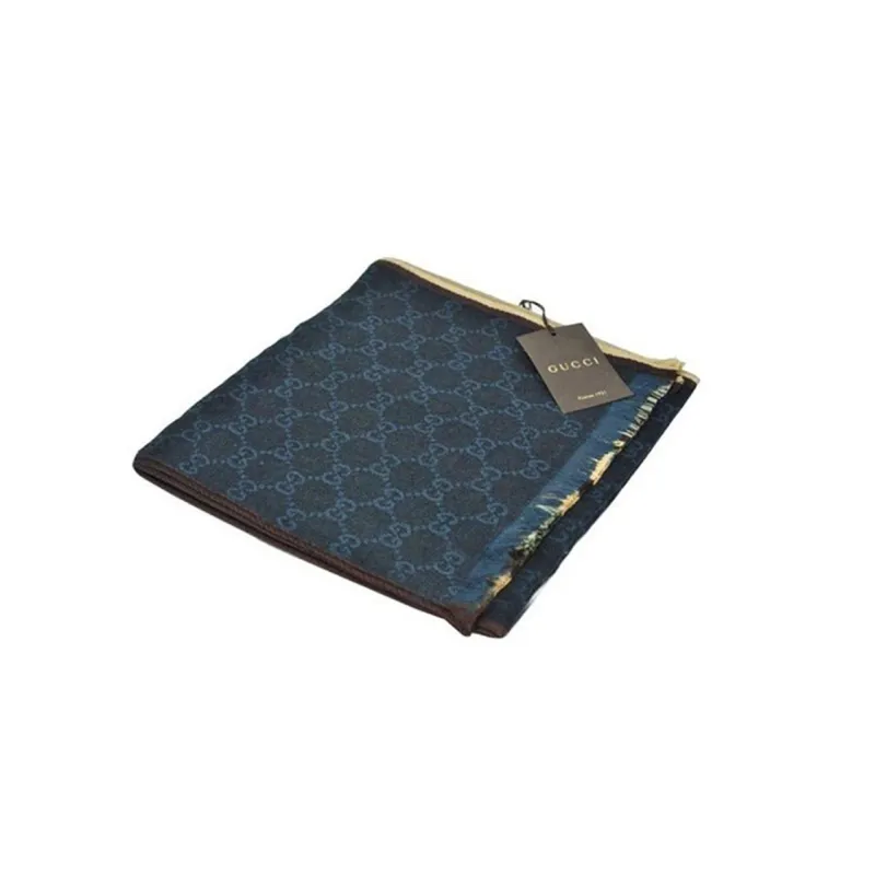 GUCCI Knit Scarves Men Dark Blue-2