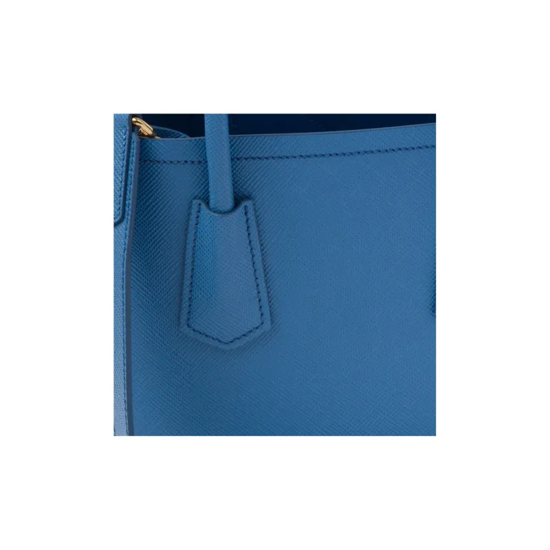 PRADA Leather Tote Bag Shopping Bag Shoulder Bag Crossbody Bag Handbag Mini Women's Light Blue-4