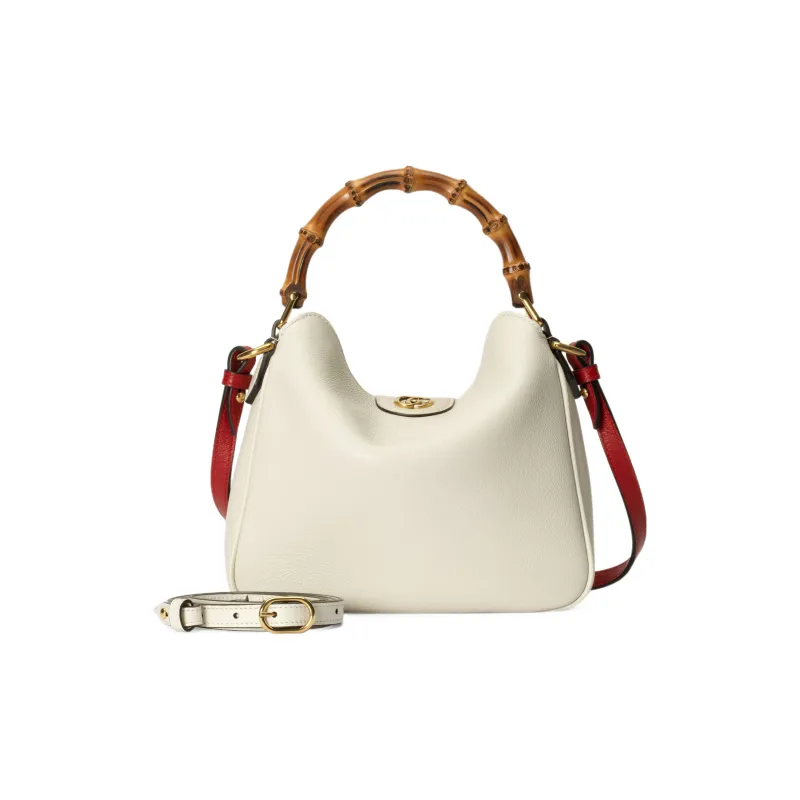 GUCCI Diana Leather Crossbody Bag, Shoulder Bag Trumpets Women's White-2