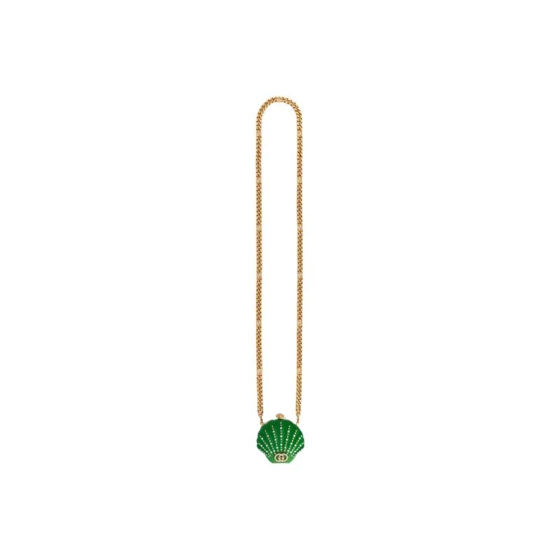 GUCCI Resin Eveningwear One Shoulder Crossbody Clutch Regular Women's Green-7