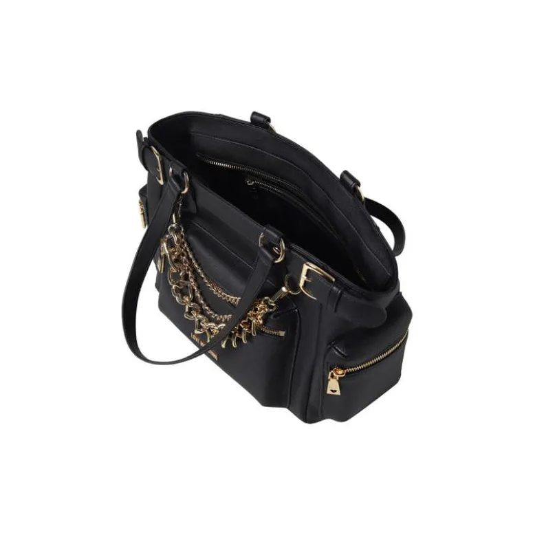 LOVE MOSCHINO Polyurethane Handbag, Shoulder Bag Women's Black-4