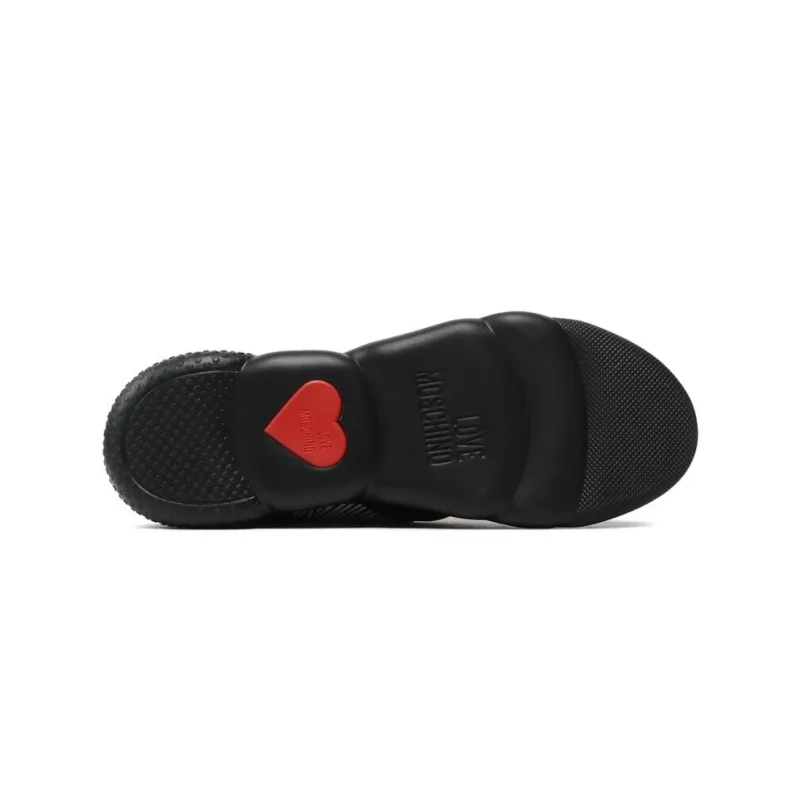 LOVE MOSCHINO Breathable And Lightweight High Top Sports Casual Shoes Women's Black-4