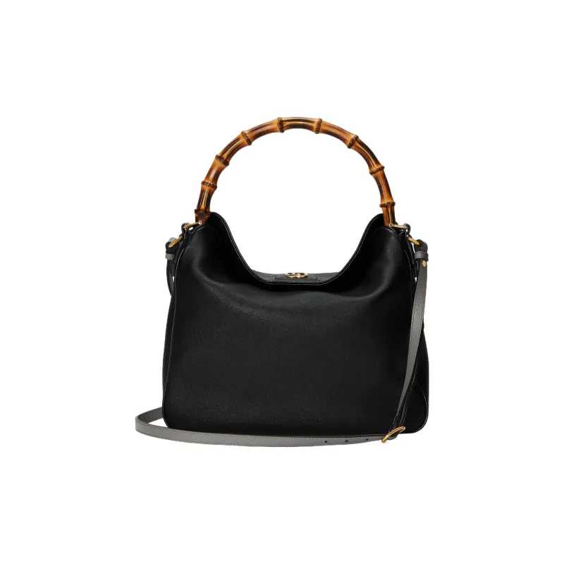 GUCCI Diana Leather Crossbody Bag Shoulder Bag Large Size Women's Black-4