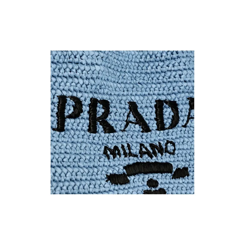 PRADA Raffia One Shoulder Handbags Women's Light Blue-3