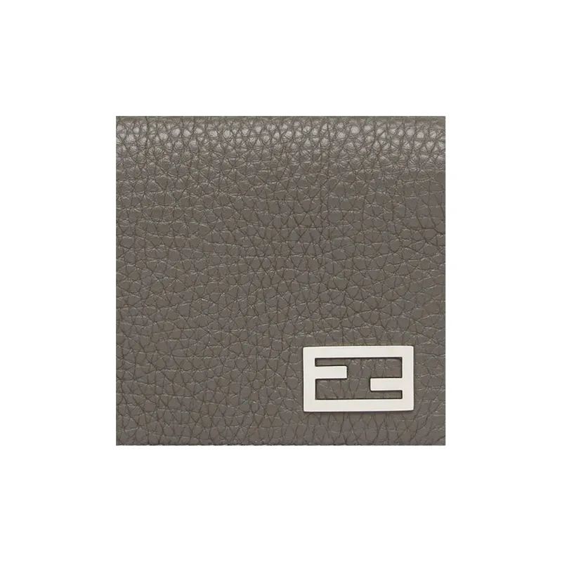 FENDI Leather Card Holder Card Holder Card Holder Men's Gray-3