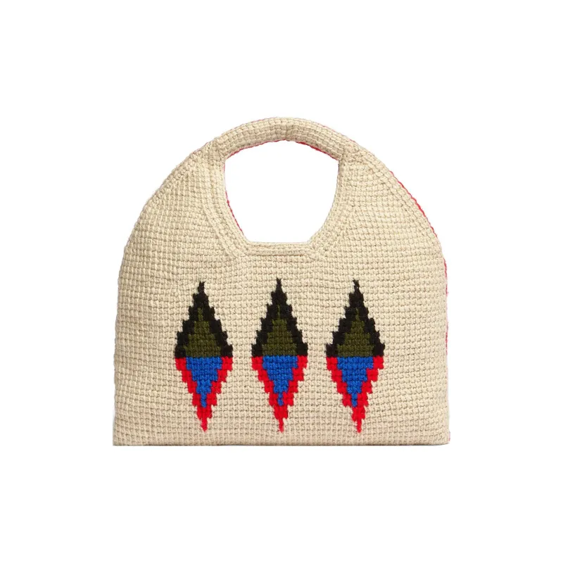 MARNI Wool Basket Bag Handbag Women's Red-2
