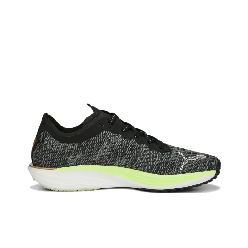 PUMA Liberate Nitro Anti Slip Wear Resistant Low Top Running Shoes Women's Black Green White-1