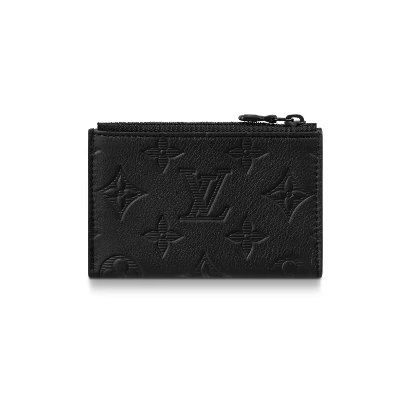LOUIS VUITTON COIN Cow Leather Card Holder Regular Men's Black-2