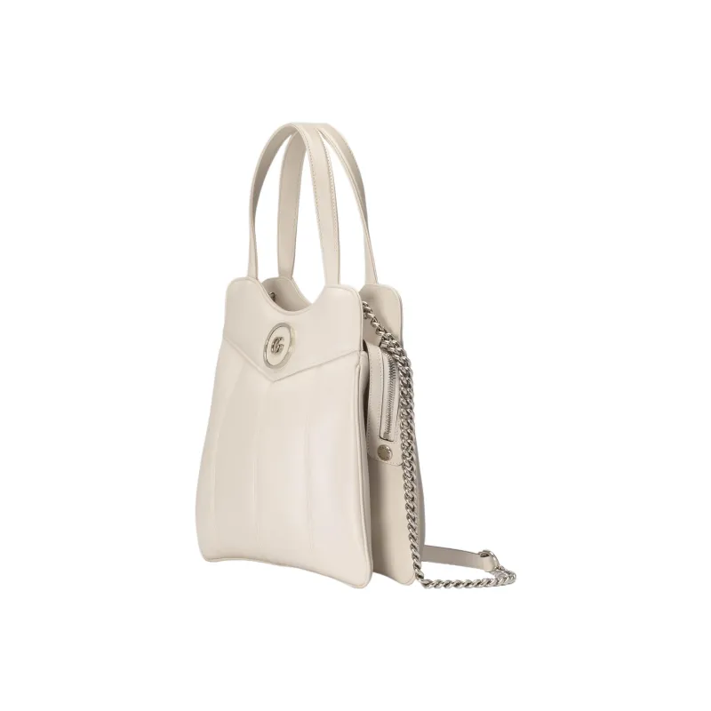GUCCI Leather Tote Bag Shopping Bag Shoulder Bag Crossbody Bag Handbag Mini Women's White-1