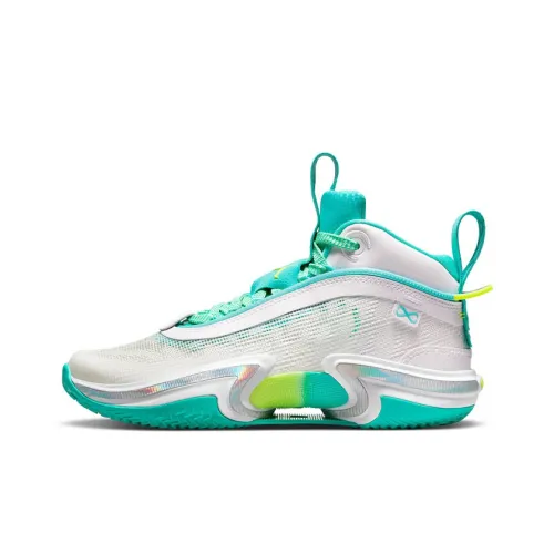Air Jordan 36 (GS) Basketball Shoes White/Green