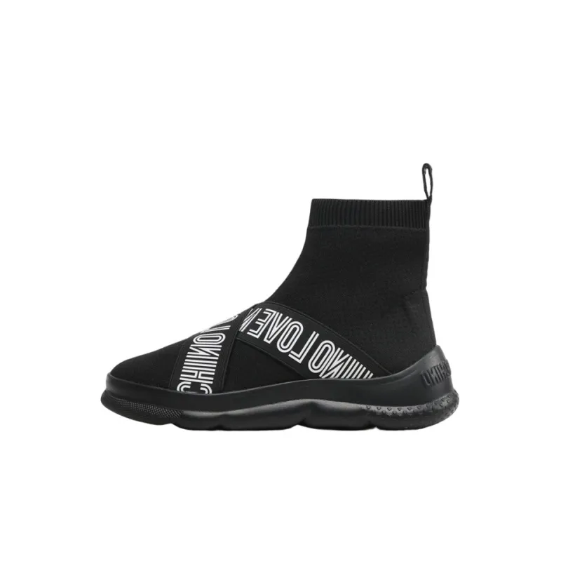 LOVE MOSCHINO Breathable And Lightweight High Top Sports Casual Shoes Women's Black-0