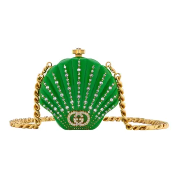 GUCCI Resin Eveningwear One Shoulder Crossbody Clutch Regular Women's Green