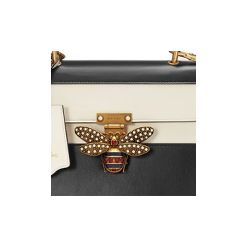 GUCCI Queen Margaret Multicolor Leather Handbag Shoulder Bag Crossbody Bag Regular Women's Beige/Black-4
