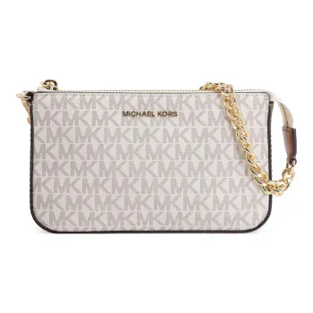 MICHAEL KORS Leather Pochette Handbag, Shoulder Bag Trumpets Women's Vanilla White