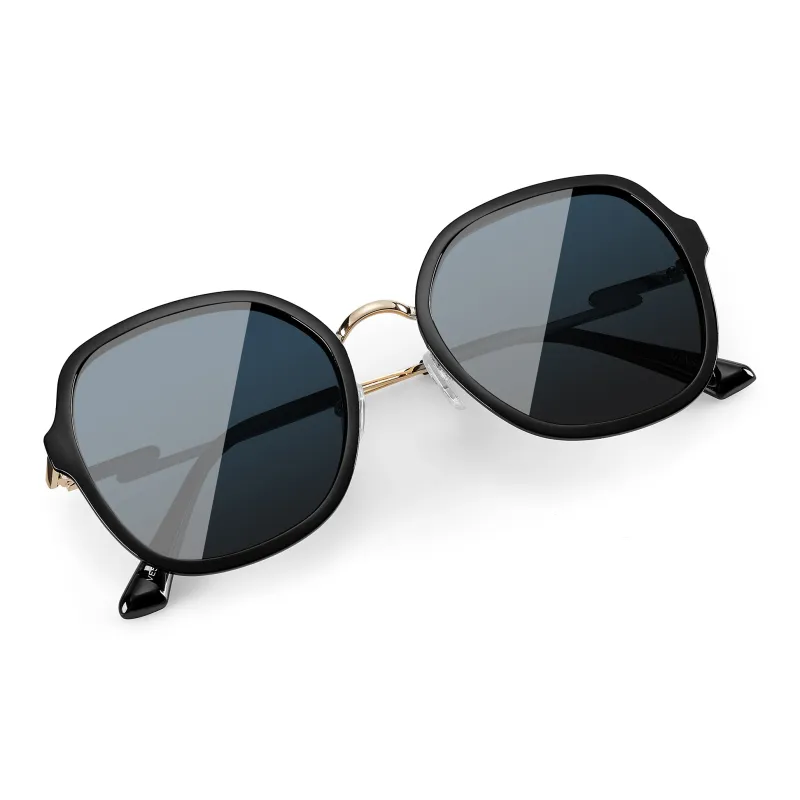CLARKIA FLOWER Sunglasses Unisex Polarized Gradient Gray Sunglasses-1